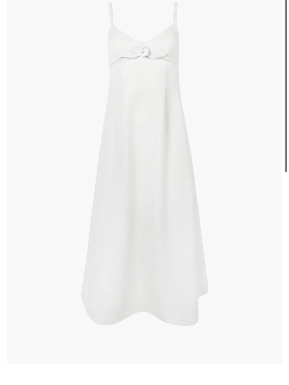 Altered Straps Sandy Liang Women's White Slip Midi Dress  Detail Size 2